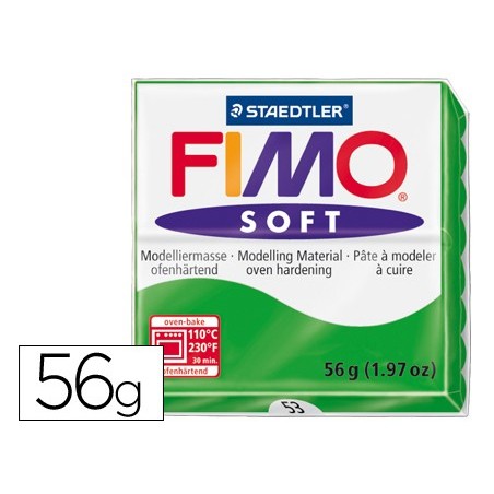 PASTA PARA MODELAR STAEDTLER FIMO SOFT 56 GR COR VERDE TROPI