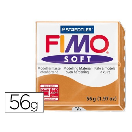 PASTA PARA MODELAR STAEDTLER FIMO SOFT 56 GR COR COGNAC