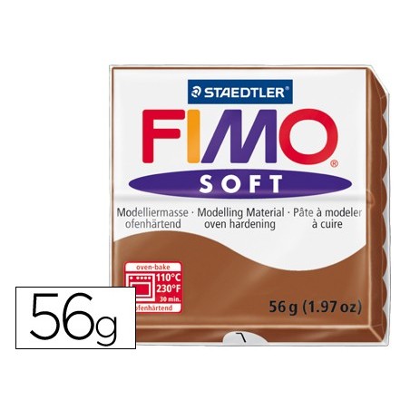 PASTA PARA MODELAR STAEDTLER FIMO SOFT 56 GR COR CARAMELO