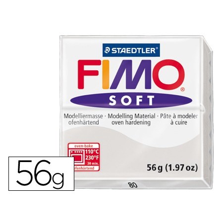 PASTA PARA MODELAR STAEDTLER FIMO SOFT 56 GR COR CINZA