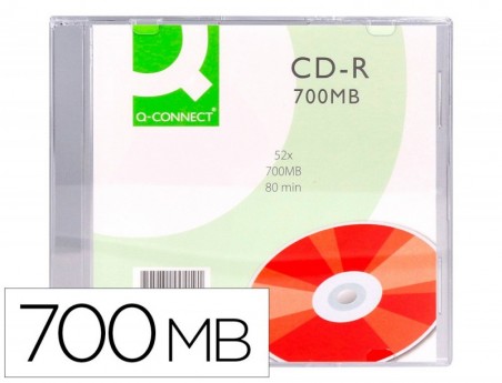 10un CD-R Q-CONNECT CAPACIDADE 700MB DURACAO 80MIN  VELOCIDA