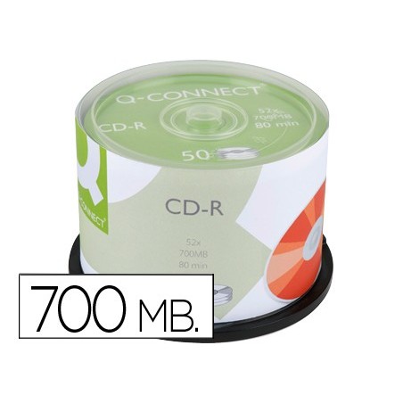 CD-R Q-CONNECT CAPACIDADE 700MB DURACAO 80MIN  VELOCIDADEE 5