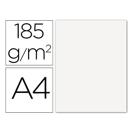 CARTOLINA GUARRO DIN A4 BRANCO 185 GR EMBALAGEM DE 50 FOLHAS