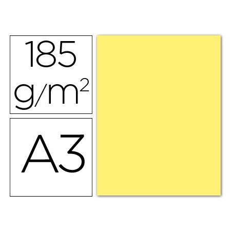 CARTOLINA GUARRO DIN A3 AMARELO 185 GR EMBALAGEM DE 50 FOLHA