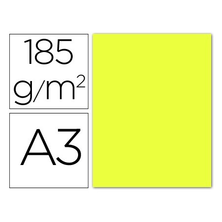 CARTOLINA GUARRO DIN A3 AMARELO LIMAO 185 GR EMBALAGEM DE 50