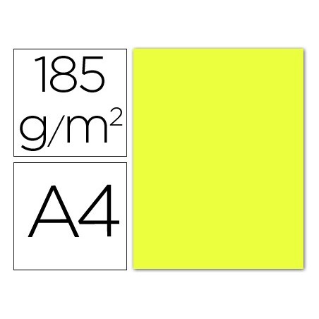 CARTOLINA GUARRO DIN A4 AMARELO LIMAO 185 GR EMBALAGEM DE 50