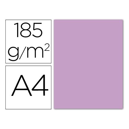 CARTOLINA GUARRO DIN A4 LILAS 185 GR EMBALAGEM DE 50 FOLHAS