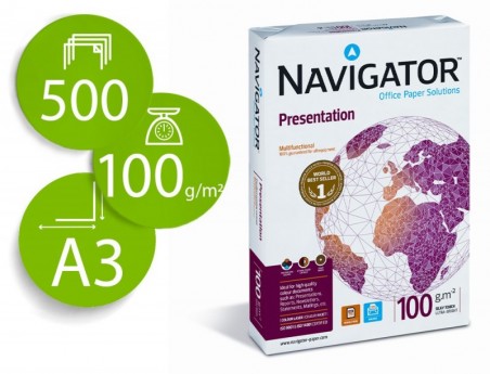 PAPEL FOTOCOPIA NAVIGATOR  A3 EMB. 500 FOLHAS 100 GRS