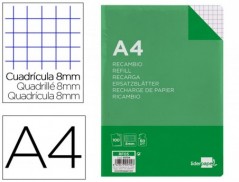 RECARGA LIDERPAPEL FOLIO 100 F 4TF-08 QUADRICULADO 8 MM 4 FU