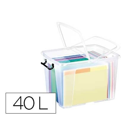 CONTENTOR DE PLASTICO CEP 40 LITROS 397X498X329 MM TRANSPARE