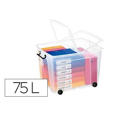 CONTENTOR DE PLASTICO CEP 75 LITROS 485X600X415 MM TRANSPARE