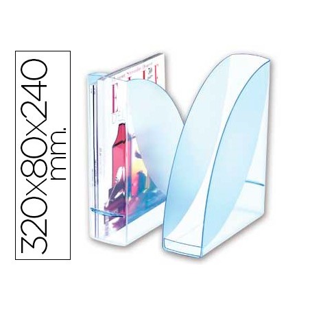PORTA REVISTAS CEP CONFORT ICE BLUE PLASTICO CELESTE TRANSPA