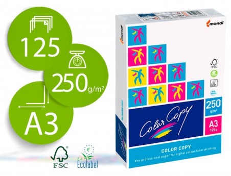 PAPEL COLOR COPY DIN A3 250 GRS PACK DE 125 FOLHAS