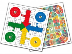 JOGO PARCHIS POLIESTER COM JOGO DO GANSO COM 40 CM