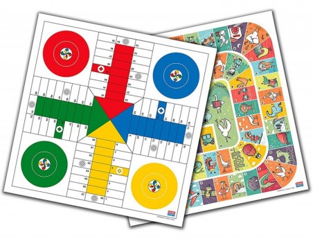 JOGO PARCHIS POLIESTER COM JOGO DO GANSO COM 40 CM