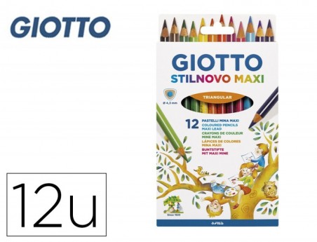LAPIS DE CORES GIOTTO MEGATRI CAIXA DE 12 CORES MINA 5,5MM