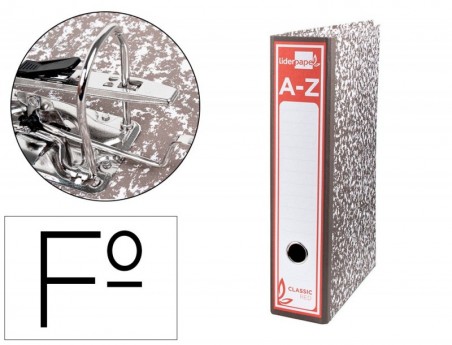 ARCHIVADOR DE PALANCA LIDERPAPEL CARTON FORRADO FOLIO JASPEA