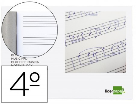 CADERNO DE MUSICA LIDERPAPEL PENTAGRAMA 5MM QUARTO 20 FOLHAS