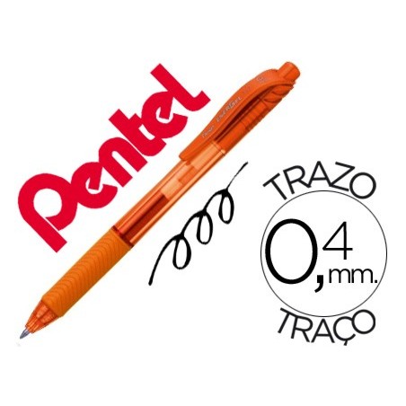 12un ROLLER PENTEL ENERGEL BL107 0,7MM LARANJA