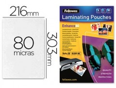 BOLSA DE PLASTIFICAR FELLOWES BRILHO DIN A4 80 MICRONS PACK