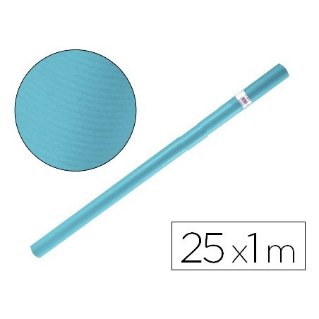 PAPEL KRAFT LIDERPAPEL AZUL TURQUESA ROLO 25X1 MT
