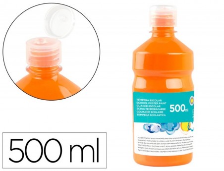 GUACHE ESCOLAR LIDERPAPEL 500 ML LARANJA