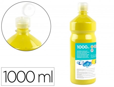 GUACHE ESCOLAR LIDERPAPEL 1000 ML AMARELO LIMAO