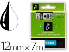 FITA DYMO PRETO TRANSPARENTE 12MM X7 MT D1