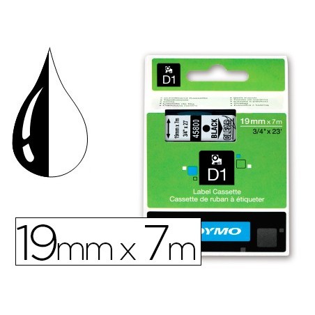 FITA DYMO PRETO TRANSPARENTE 19MM X 7 MT D1