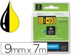 FITA DYMO PRETO AMARELO 19MM X 7 MT D1