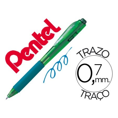 12un ESFEROGRAFICA RETRATIL PENTEL BK440 VERDE