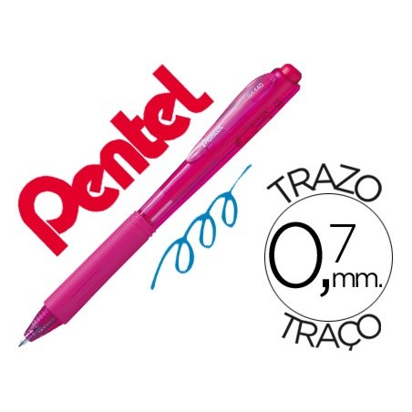 12un ESFEROGRAFICA RETRATIL PENTEL BK440 ROSA