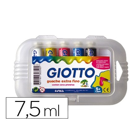 GUACHE ESCOLAR GIOTTO 7,5 ML 5 CORES SORTIDAS