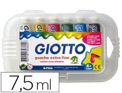 GUACHE ESCOLAR GIOTTO 7,5 ML 6 CORES SORTIDAS