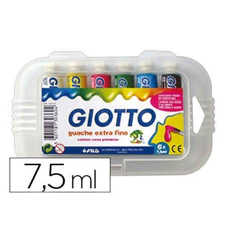 GUACHE ESCOLAR GIOTTO 7,5 ML 6 CORES SORTIDAS