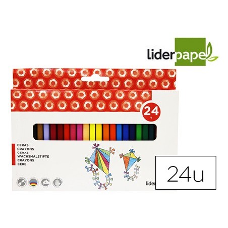 LAPIS DE CERA LIDERPAPEL CAIXA DE 24 CORES