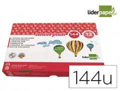 LAPIS DE CORES LIDERPAPEL SCHOOL PACK DE 144 UNIDADES 12 COR