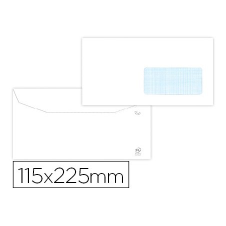 ENVELOPE LIDERPAPEL BRANCO 115X225 MM JANELA DIREITA ABA ENG