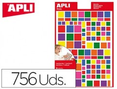 FIGURAS APLI AUTO ADESIVAS QUADRADO MULTICOR BLISTER DE 6 FO