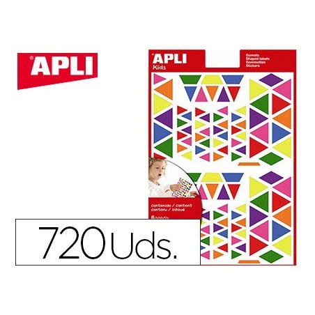 FIGURAS APLI AUTO ADESIVAS TRIANGULO MULTICOR BLISTER DE 6 F
