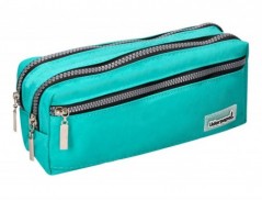 ESTOJO ESCOLAR LIDERPAPEL RETANGULAR 3 BOLSOS AZUL PASTEL 21