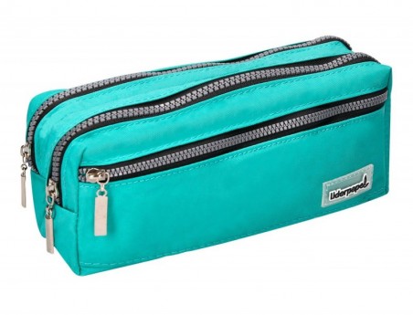 ESTOJO ESCOLAR LIDERPAPEL RETANGULAR 3 BOLSOS AZUL PASTEL 21