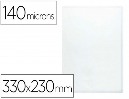 100un BOLSA PORTACARNET FOLIO 140 MICRAS PVC TRANSPARENTE