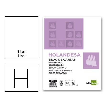 20un BLOCO CARTAS 40 FLS 210X275MM LISO