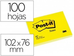 12un BLOCO NOTAS POST-IT ADESIVAS AMARELO 74 X 100 MM