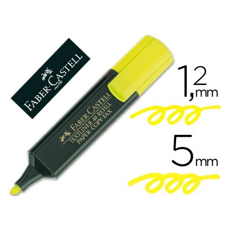 10un MARCADOR FLUORESCENTE FABER TEXTLINER 48-07 AMARELO