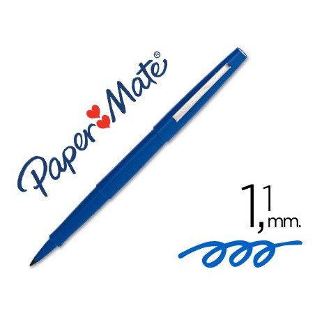 12un MARCADOR PAPER MATE FUTURA NYLON 3103-1 AZUL