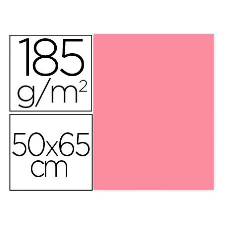 25un CARTOLINA GUARRO ROSA CHICLET 50X65 CM 185 GR