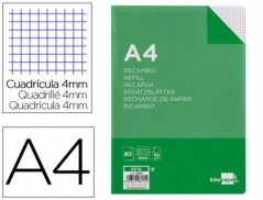 RECARGA LIDERPAPEL FOLIO 80 F 4TF-01-8 QUADRICULADO 4 MM 4 F