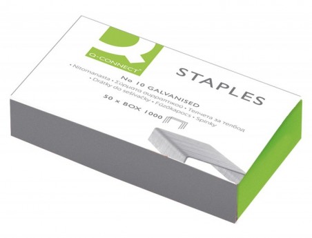 50un AGRAFES Q-CONNECT GALVANIZADOS, CAIXA1000. -  N. 10